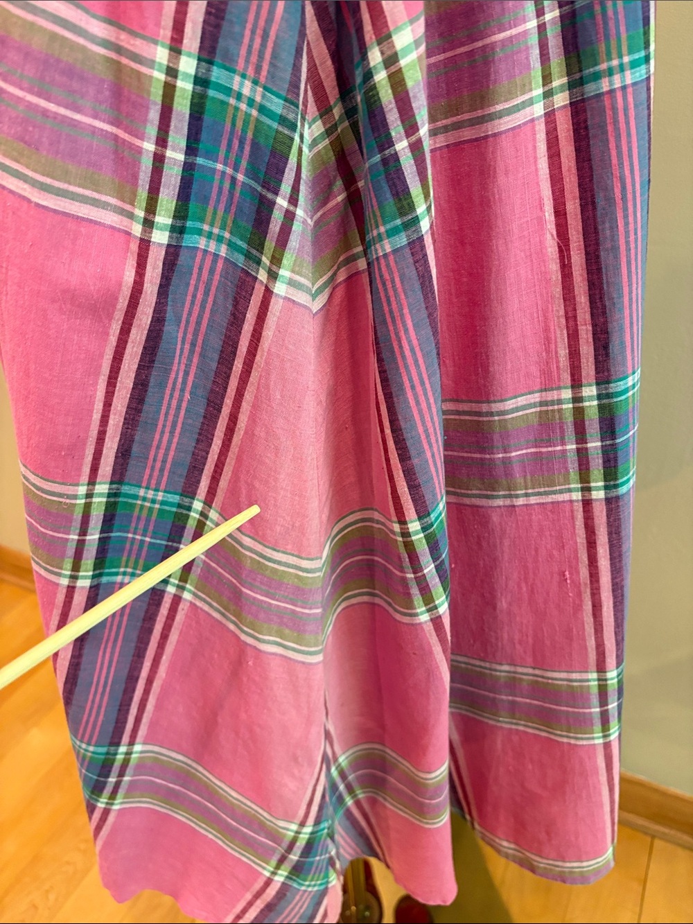 Vintage Ralph Lauren Blue Label 80s Pink Plaid Sleeveless Top + Maxi Skirt Set - Picture 7 of 16